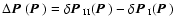 $\mbox{$\Delta\vec{P}_{}$ }(\mbox{$\vec{P}$ }) = \delta \mbox{$\vec{P}$ }_{{\rm II}}(\mbox{$\vec{P}$ }) - \delta \mbox{$\vec{P}$ }_{{\rm I}}(\mbox{$\vec{P}$ })$