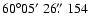 $60\degr05\hbox{$^\prime$ }26\hbox{$.\!\!^{\prime\prime}$ }154$