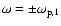 $\omega = \pm \omega_{{\rm p},1}$