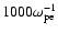 $1000\omega _{\rm pe}^{-1}$