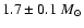 $1.7\pm0.1~M_\odot$