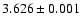 $ 3.626\pm0.001$