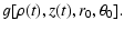 $\displaystyle g[\rho(t), z(t), r_0, \theta_0].$