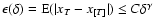$\epsilon(\delta) = {\rm E}(\vert x_T - x_{[T]} \vert) \leq C \delta^{\gamma}$