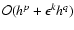 ${\cal{O}}(h^p + \epsilon^k h^q)$