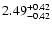 $\rm 2.49^{+0.42}_{-0.42}$