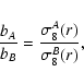 \begin{displaymath}\frac{b_A}{b_B} = \frac{\sigma_8^A(r)}{\sigma_8^B(r)} ,
\end{displaymath}