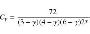 \begin{displaymath}C_\gamma = \frac{72}{(3-\gamma)(4-\gamma)(6-\gamma)2^\gamma}\cdot
\end{displaymath}
