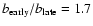 $b_{\rm early}/b_{\rm late}=1.7$