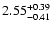 $\rm 2.55^{+0.39}_{-0.41}$
