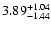 $\rm 3.89^{+1.04}_{-1.44}$