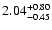 $\rm 2.04^{+0.80}_{-0.45}$