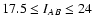 $17.5 \leq I_{AB} \leq 24$