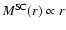 $M^{\rm SC}(r) \propto r$