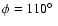 $\phi =110\hbox {$^\circ $ }$