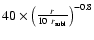 $40\times\left(\frac{r}{10~r_{\rm subl}}\right)^{-0.8}$