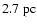 $2.7~{\rm pc}$