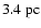 $3.4~{\rm pc}$