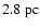 $2.8~{\rm pc}$