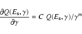 \begin{displaymath}%
{\partial Q(E_{\rm s},\gamma) \over \partial \gamma}
= C\; Q(E_{\rm s},\gamma)/\gamma^m
\end{displaymath}