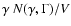 $\gamma~ N(\gamma,\Gamma)/V$
