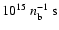 $10^{15}~n_{\rm b}^{-1}~\rm {s}$