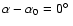 $\alpha -\alpha _0 = 0\hbox {$^\circ $ }$