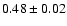 $0.48\pm{0.02}$