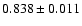 $ 0.838 \pm 0.011 $