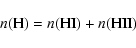 \begin{displaymath}%
n({\rm H})=n({\rm HI})+n({\rm HII})
\end{displaymath}