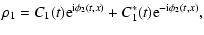 $\displaystyle \rho_1=C_1(t){\rm e}^{{\rm i}\phi_2(t,x)} +
C^{*}_1(t){\rm e}^{-{\rm i}\phi_2(t,x)},$