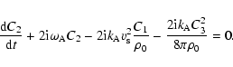 \begin{displaymath}{{{\rm d} C_2}\over {\rm d}t} + 2{\rm i}{\omega_{\rm A}}C_2 -...
...er {\rho_0}}
- {{2{\rm i}k_{\rm A}C^2_3}\over {8\pi\rho_0}}=0.
\end{displaymath}
