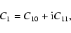 \begin{displaymath}C_1=C_{10}+{\rm i}C_{11},
\end{displaymath}