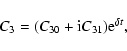 \begin{displaymath}C_3=(C_{30}+{\rm i}C_{31}){\rm e}^{\delta t},
\end{displaymath}