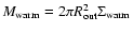 $\ensuremath{M_\ensuremath{{\rm warm}}} =
2\pi\ensuremath{R_\ensuremath{{\rm out}}} ^2\ensuremath{\Sigma_\ensuremath{{\rm warm}}} $