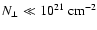 $N_\perp \ll 10^{21}\ensuremath{~ \ensuremath{{\rm cm^{-2}}}} $