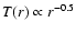 $T(r) \propto r^{-0.5}$