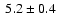 $~5.2 \pm 0.4$