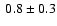 $~0.8 \pm 0.3$
