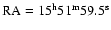 ${\rm RA} =
\rm 15^h51^m59.5^s$