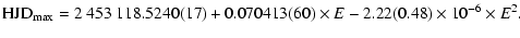 $\displaystyle {\rm HJD}_{\rm max} = 2~453~118.5240(17) + 0.070413(60) \times E
- 2.22(0.48) \times 10^{-6} \times E^2.$