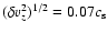 $(\delta v_z^2)^{1/2}=0.07 c_{\rm s}$