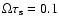 $\Omega \tau _{\rm s}=0.1$