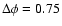 $\Delta\phi = 0.75$