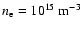 $n_{\rm e}=10^{15}~{\rm m}^{-3}$