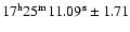 $\rm 17^h 25^m 11.09^s\pm1.71$