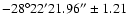 $-28^{\circ} 22' 21.96''\pm1.21$