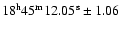 $\rm 18^h 45^m 12.05^s\pm 1.06$
