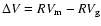 $\Delta V =
RV_{\rm m}-RV_{\rm g}$