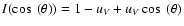 $I(\cos~(\theta))=1-u_{ V}+u_{ V}\cos~(\theta)$